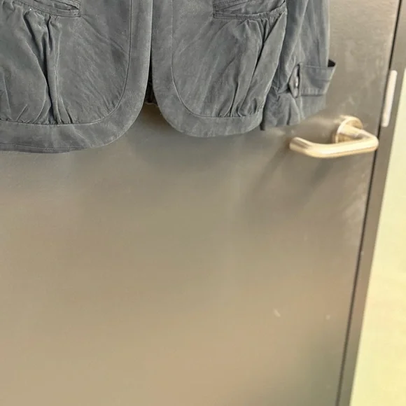 GO BY GO SILK size 6 EUC washable lux Blazer with Military Flair Dark Gray/black - Picture 6 of 14